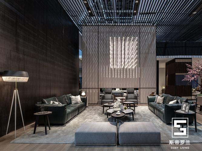 斯帝罗兰家具 现代简约客厅的软体皮质沙发艺术